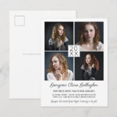 Afstuderen Moderne fotocollage Eenvoudig Afstudeer Aankondigingskaart (Voorkant / Achterkant)