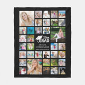 Afstuderen Moderne Fotocollage Naam School Black Fleece Deken (Voorkant)