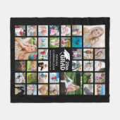 Afstuderen Moderne Fotocollage Naam School Black Fleece Deken (Voorkant (Horizontaal))