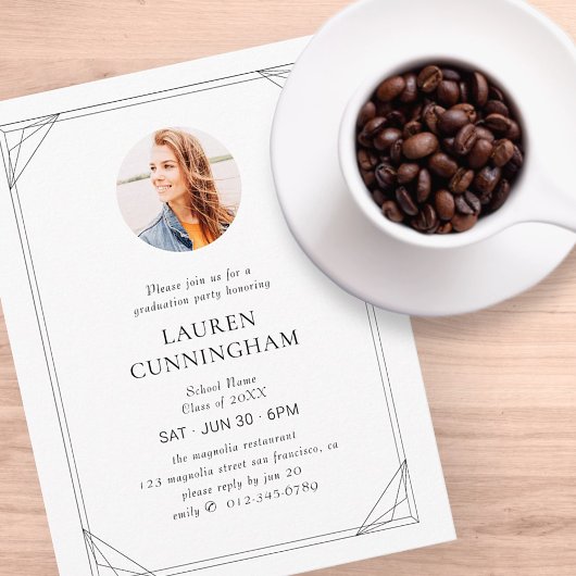 Afstuderen Moderne geometrische minimalistische fo Briefkaart