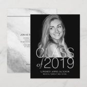 Afstuderen Moderne, gestapelde Dark Foto uitnodige Aankondiging (Voorkant / Achterkant)