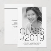 Afstuderen Moderne gestapelde tekstfoto Uitnodigen Aankondiging (Voorkant / Achterkant)