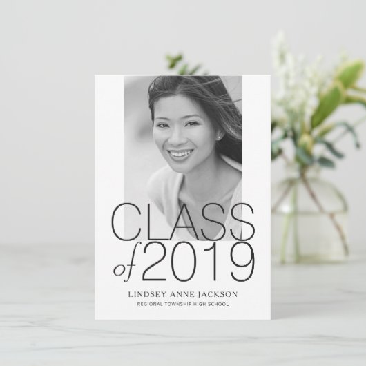 Afstuderen Moderne gestapelde tekstfoto Uitnodigen Aankondiging (Staand voorkant)