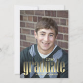 Afstuderen Moderne Gold Typografie Eenvoudige QR-c Kaart (Voorkant)