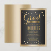 Afstuderen Moderne gouden Confetti Stippen Kaart (Voorkant / Achterkant)