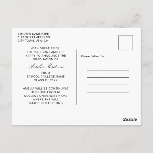 Afstuderen Moderne kalligrafie inkt Briefkaart (Achterkant)