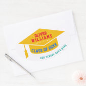 Afstuderen moderne kleur ovale sticker (Envelop)