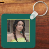 Afstuderen moderne kleurrijke groene typografie sleutelhanger (Achterkant)