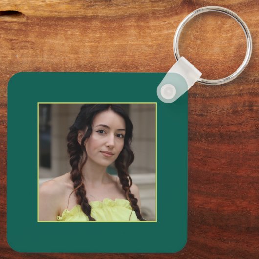 Afstuderen moderne kleurrijke groene typografie sleutelhanger (Achterkant)