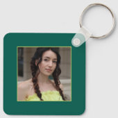 Afstuderen moderne kleurrijke groene typografie sleutelhanger (Achterkant)