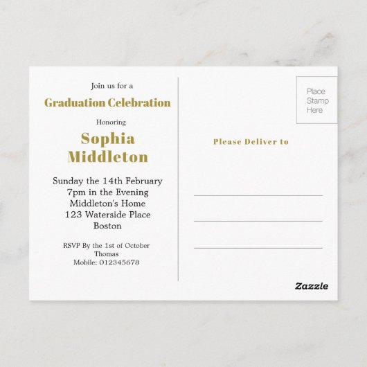 Afstuderen Moderne kop Afstuderen Foto Postca Briefkaart (Achterkant)