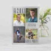 Afstuderen Moderne metalen zilver, stijlloos zwart Kaart (Staand voorkant)