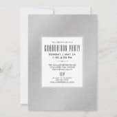 Afstuderen Moderne metalen zilver, stijlloos zwart Kaart (Achterkant)