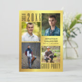 Afstuderen Moderne metallische goudvormig zwart Kaart (Staand voorkant)