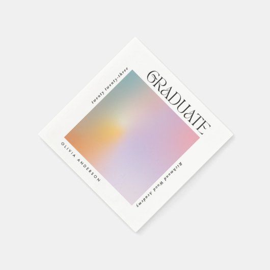 Afstuderen moderne minimale aura pastel-typografie servet (Hoek)