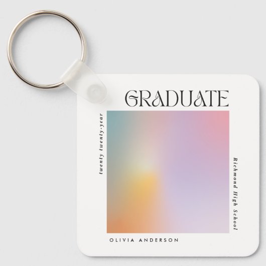 Afstuderen moderne minimale aura pastel-typografie sleutelhanger (Voorkant)