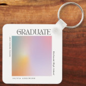 Afstuderen moderne minimale aura pastel-typografie sleutelhanger (Achterkant)