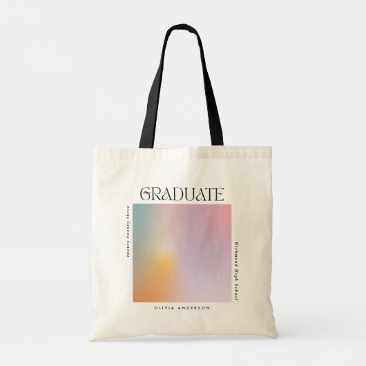 Afstuderen moderne minimale aura pastel-typografie tote bag (Achterkant)