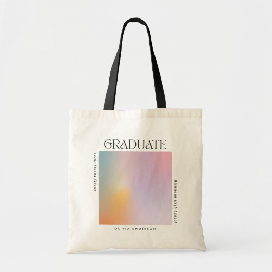 Afstuderen moderne minimale aura pastel-typografie tote bag (Voorkant)