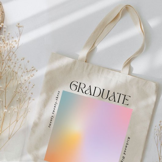 Afstuderen moderne minimale aura pastel-typografie tote bag