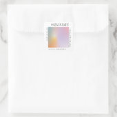 Afstuderen moderne minimale aura pastel-typografie vierkante sticker (Tas)