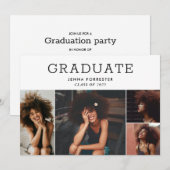 Afstuderen moderne minimale scriptfotocollage kaart (Voorkant / Achterkant)