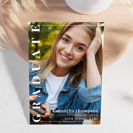 Afstuderen Moderne Minimalistische Eenvoudige Foto Aankondiging