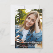 Afstuderen Moderne minimalistische twee foto eenvo Bedankkaart (Voorkant)