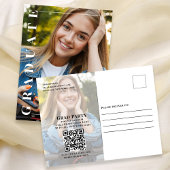 Afstuderen Moderne Minimalistische Twee Foto | QR- Briefkaart