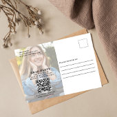 Afstuderen Moderne Minimalistische Twee Foto | QR- Briefkaart