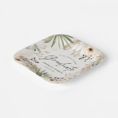 Afstuderen moderne pampas loof elegant chic papieren bordje (Gebogen)