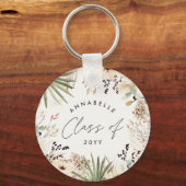 Afstuderen moderne pampas loof elegant chic sleutelhanger (Voorkant)