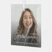 Afstuderen Moderne Script Calligraphy Photo Glas Ornament (Voorkant links)