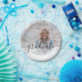 Afstuderen Moderne Script Calligraphy Photo Papieren Bordje (Feest)