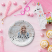 Afstuderen Moderne Script Calligraphy Photo Papieren Bordje (Feest)