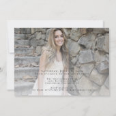 Afstuderen Moderne Script Photo Party Kaart (Achterkant)