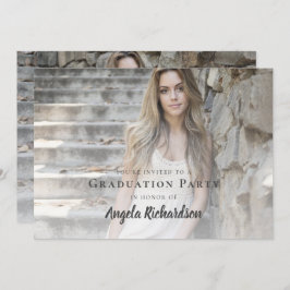 Afstuderen Moderne Script Photo Party Kaart
