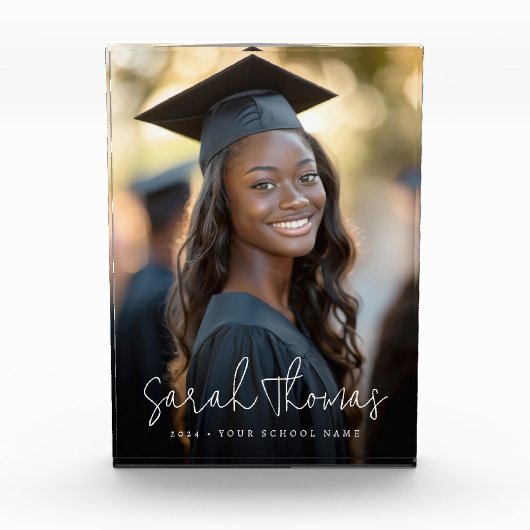 Afstuderen moderne scriptnaam school fotoblokken