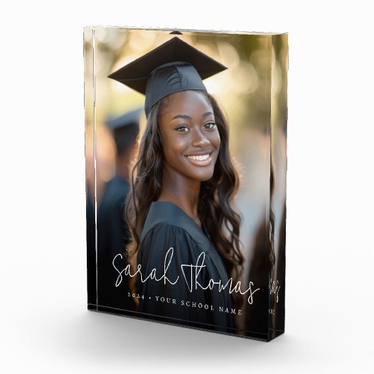 Afstuderen moderne scriptnaam school fotoblokken (Rechts)