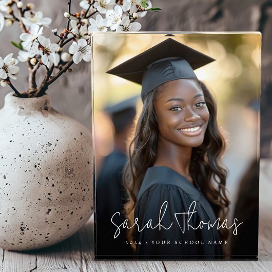 Afstuderen moderne scriptnaam school fotoblokken