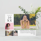 Afstuderen Moderne stijlvolle 4 Fotoaankondiging Kaart (Staand voorkant)
