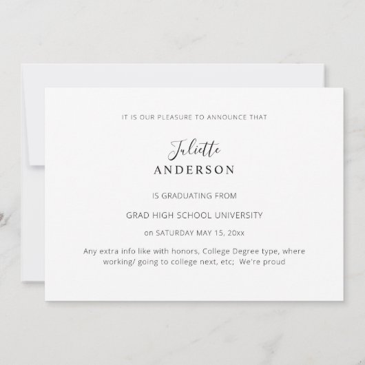 Afstuderen Moderne stijlvolle 4 Fotoaankondiging Kaart (Achterkant)