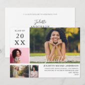 Afstuderen Moderne stijlvolle 4 Fotoaankondiging Kaart (Voorkant / Achterkant)
