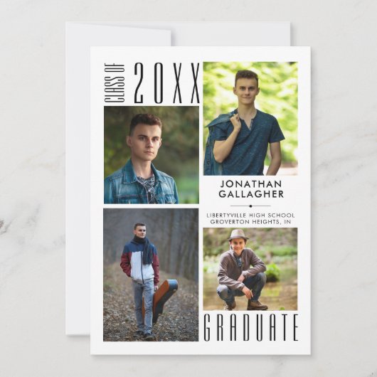 Afstuderen Moderne, stijlvolle foto-inklage Aankondiging (Voorkant)