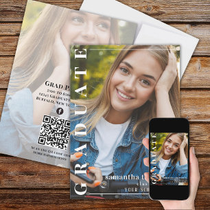 Afstuderen Moderne Twee Foto   QR-code Sociale med Kaart