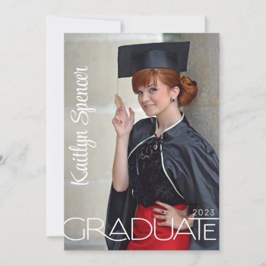 Afstuderen Moderne Typografie 2 Foto's Afstuderen Aankondiging (Voorkant)