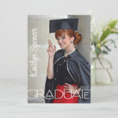 Afstuderen Moderne Typografie 2 Foto's Afstuderen Aankondiging (Staand voorkant)