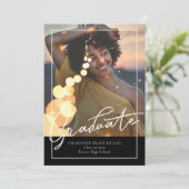 Afstuderen Moderne Typografie Foto gepersonaliseer Aankondiging (Staand voorkant)