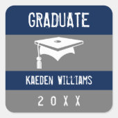 Afstuderen Moderne Typografie Witte Navy Sticker (Voorkant)