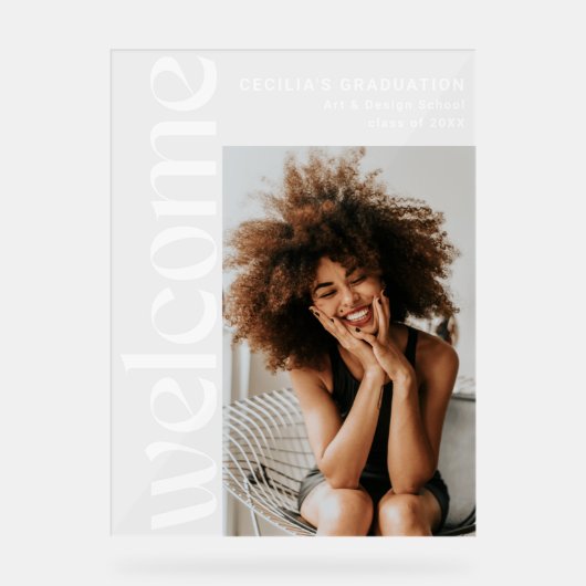 Afstuderen moderne verticale foto acryl bord (Voorkant)